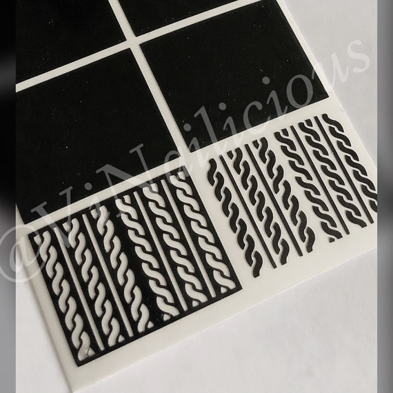 12 Sheets Airbrush Stencils Nail Stickers Hollow Nail Guides