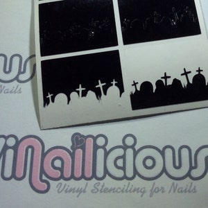 Graveyard nail stencils