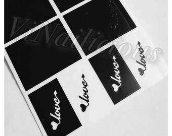 Love Nail Stencils: 24-Piece Vinyl Decal Sheet