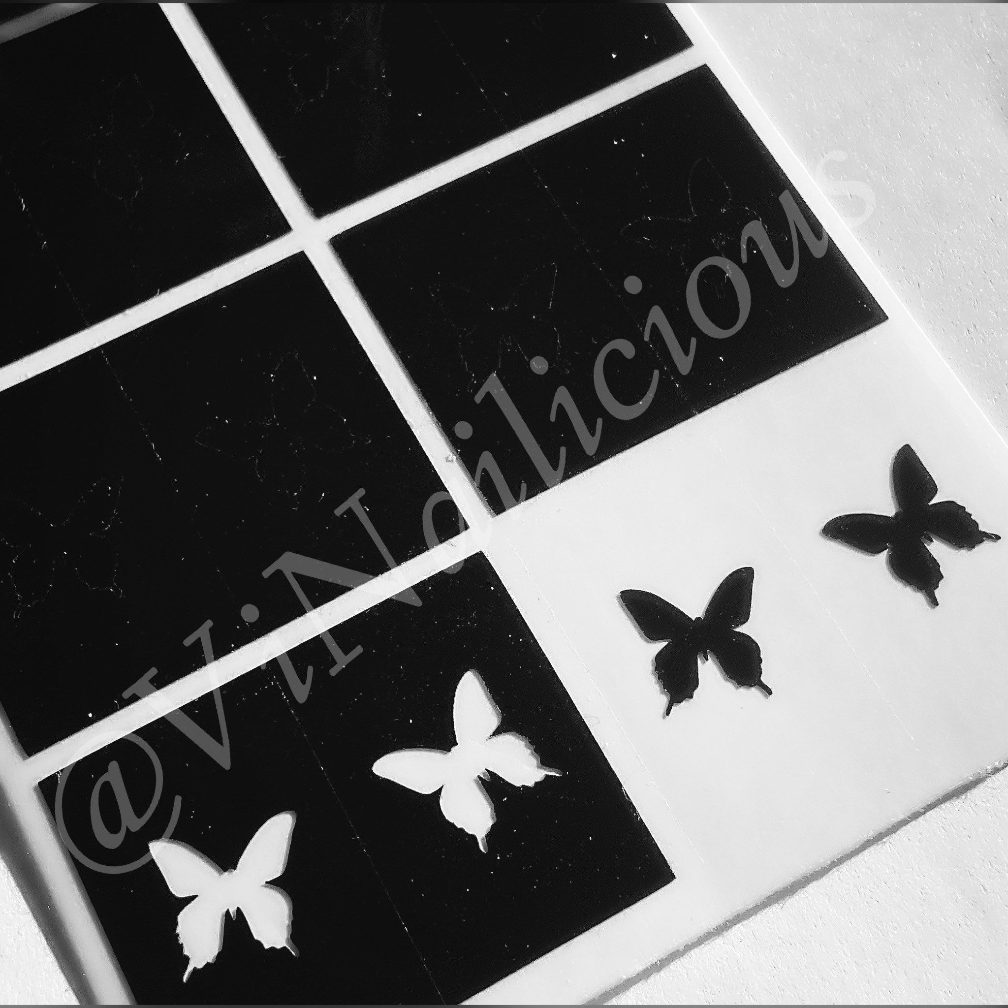 Airbrush Nail Art Stencils Sticker Love Heart Butterfly Number