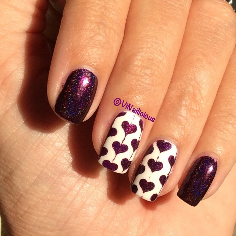 Hanging Hearts nail stencils Etsy