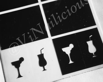 Cocktail nail stencils