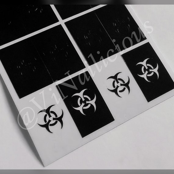 Biohazard Nail Stencils Etsy Biohazard Nail Stencils Etsy