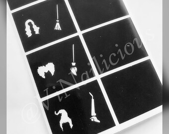 Hocus Pocus inspired nail stencils