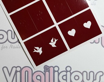 Love Birds nail stencils