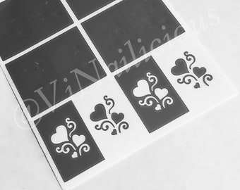 Swirly Hearts nail stencils