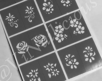 Flower Variety nail stencils