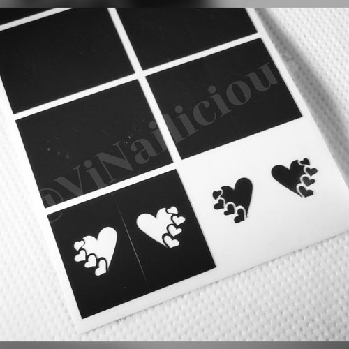 Heart Chain Stencils for Nails Valentine's Day Nail Etsy