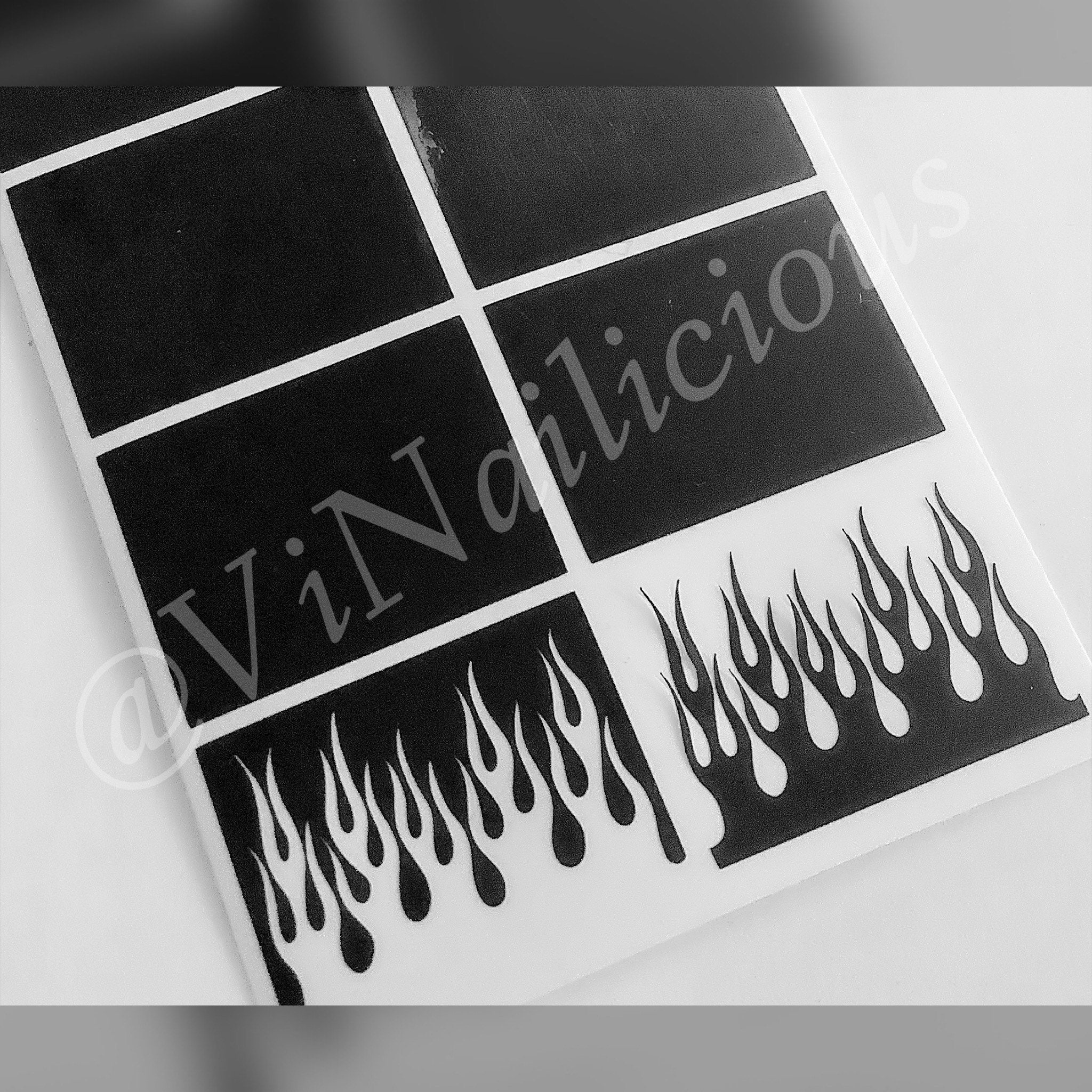 Flame Nail Airbrush Stencil Vinyl for Airbrush Trendy Y2k Nail Art Supplies