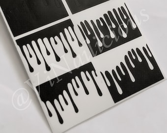 Paint drip nail stencils