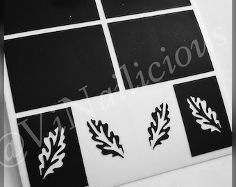 Leaf nail stencils