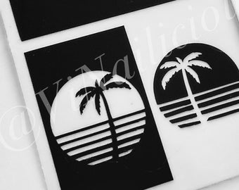 Beach Palm Nail Stencils: Summer Nail Art (24 pc)
