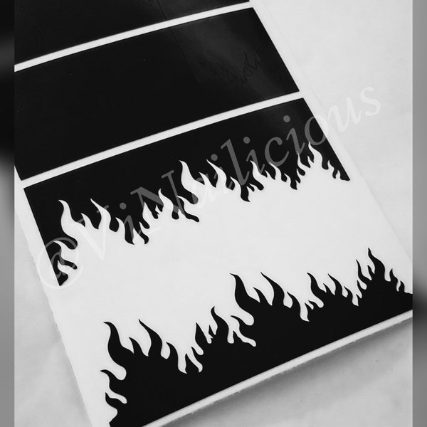 Flames #3 nail stencils