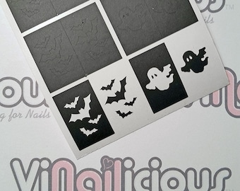Bats & Ghosts nail stencils