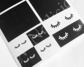 Eyelash nail stencils