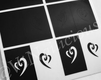 Bubble Hearts nail stencils