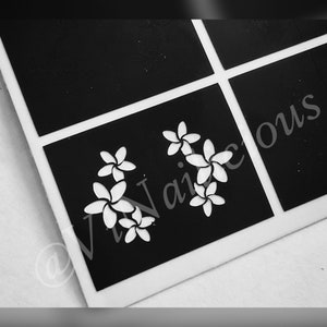 Triple Plumeria nail stencils