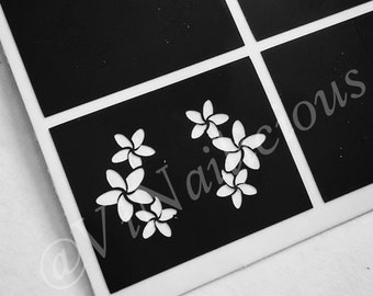 Triple Plumeria nail stencils