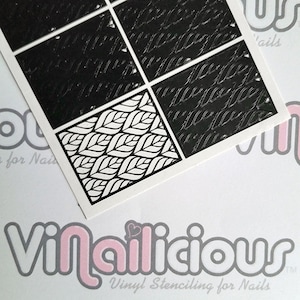 Peacock Leaves nail stencils