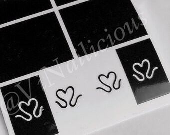 Heart Scribble nail stencils