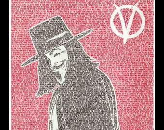 V for Vendetta word art print