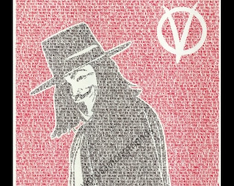V for Vendetta word art print