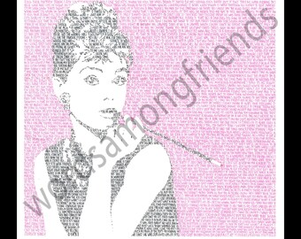 Audrey Hepburn "Breakfast at Tiffany's" word art print