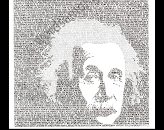 Einstein word art print