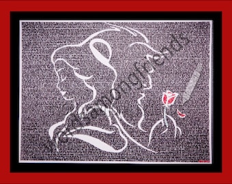 Beauty and the Beast word art print