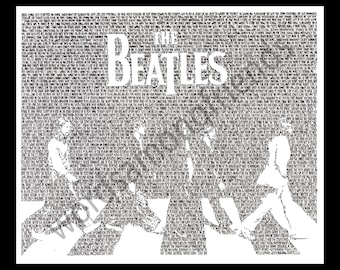 The Beatles Abbey Road word art print