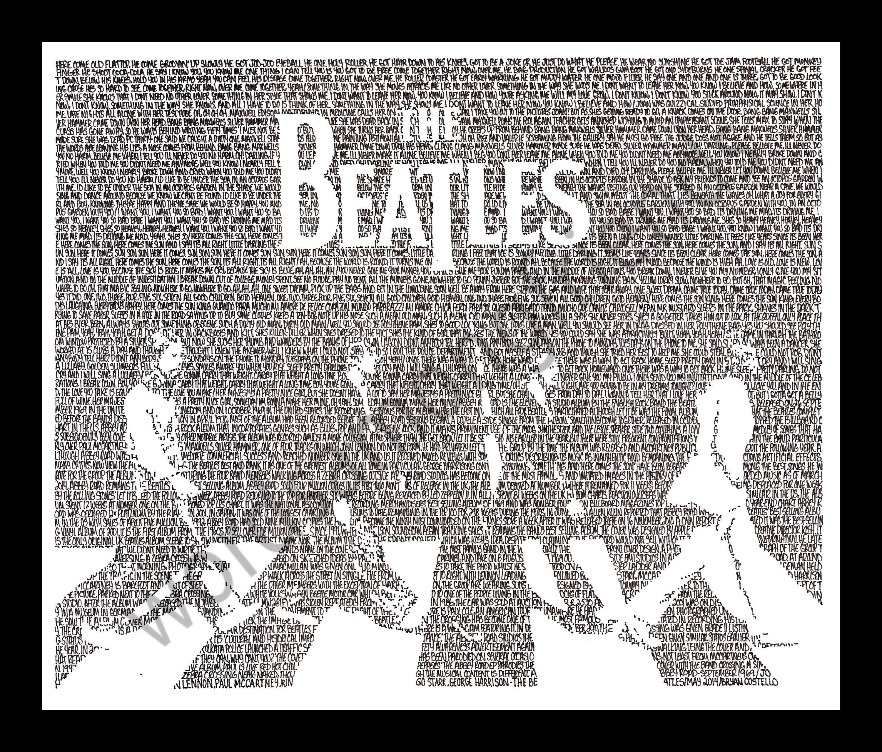 The Beatles Abbey Road Word Art Print - Etsy