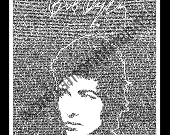Bob Dylan word art print