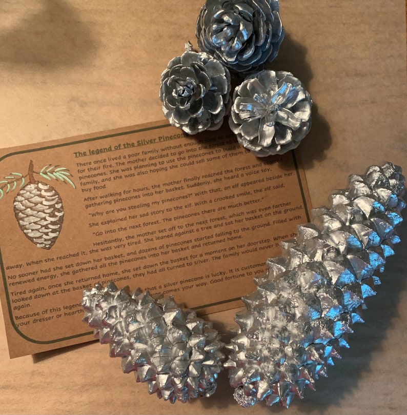 Silver Pinecone Legend of the Silver Pinecone Prosperity - Etsy