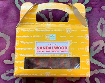 Sandalwood Backflow Incense, Cone Incense, House Clearing