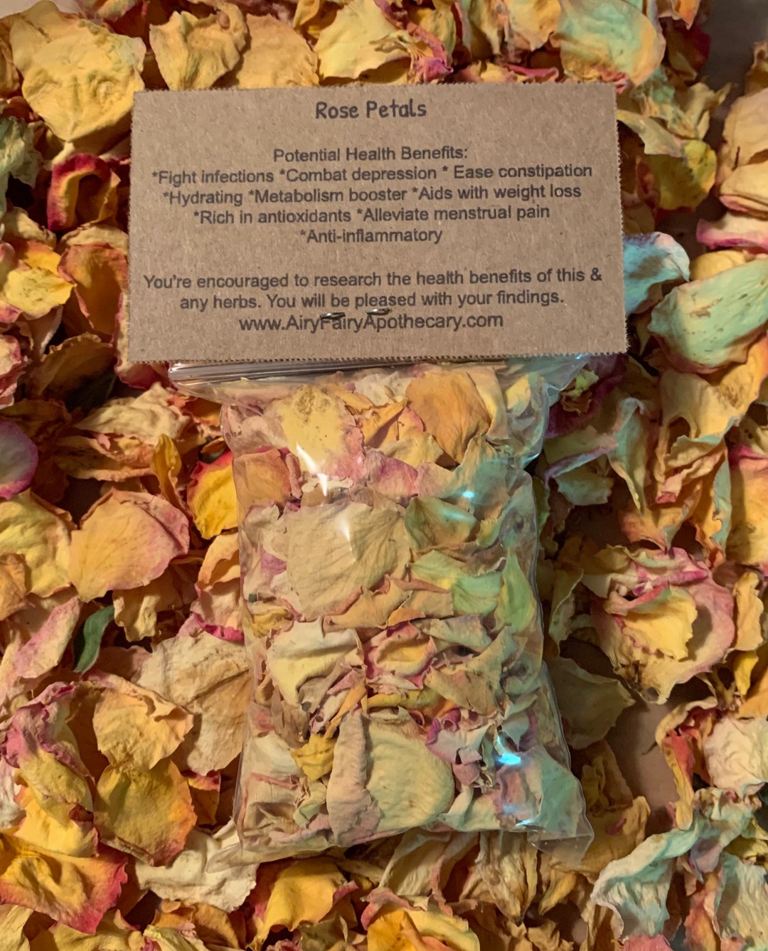 Dried Organic Rose Petals, Rose Petal Tea, Yellow Roses Etsy