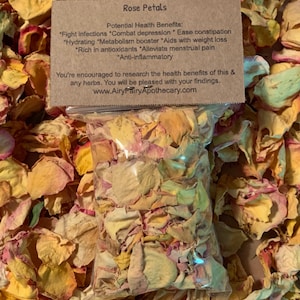 Dried Organic Rose Petals, Rose Petal Tea, Yellow Roses