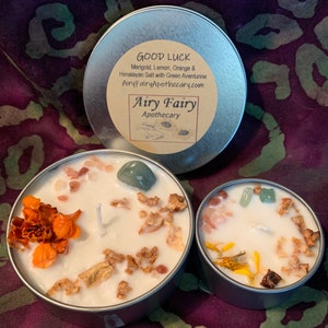 Good Luck Candle,  Money Candle, Mini Candle, Candle in tin, Soy Candle, Lemon Candle