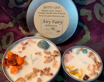 Good Luck Candle,  Money Candle, Mini Candle, Candle in tin, Soy Candle, Lemon Candle