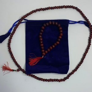 Red Sandalwood Mala Set, Prayer Beads,  Boho Hippie Necklace, Meditation Beads, Yoga Necklace, Sandalwood Bead Bracelet