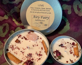 Love Candle,  Lust Candle, Mini Candle, Candle in tin, Soy Candle, Rose Candle, Rose Quartz Candle, Relationship candle