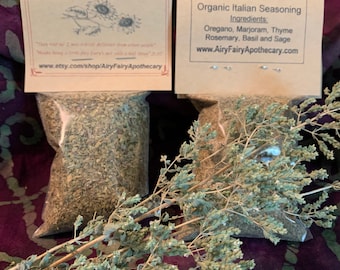 Organic Italian Herb Mix, Oregano, Marjoram, Thyme, Rosemary, Basil, Sage