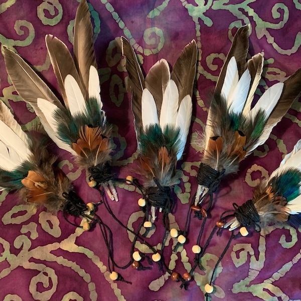 Feather Smudge Fan, Smudging, Feather Fan, Peacock Feather, Ostrich Feather, Rooster Feather, House Energy Clearing