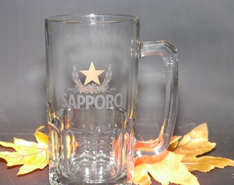Sapporo Beer Glass Etsy