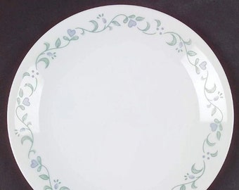 Corelle Country Cottage Dinner Plates Set Of 4 Blue Hearts Etsy