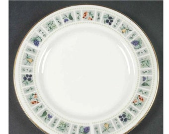 Flowers on Green Trim 1024 Fruit Made in England marked T.C Royal Doulton Tapestry 16 White Porcelain Ceramic Oval Serving Platter Plate