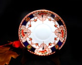 Antique (1920s) Thomas Forester Sons Phoenix China Darby orphaned saucer. Art deco imari pattern made in England.