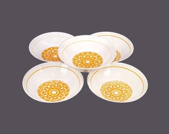 Retro vintage Ridgway Christina cereal or soup bowls made in England. 5 bowls. Flaws