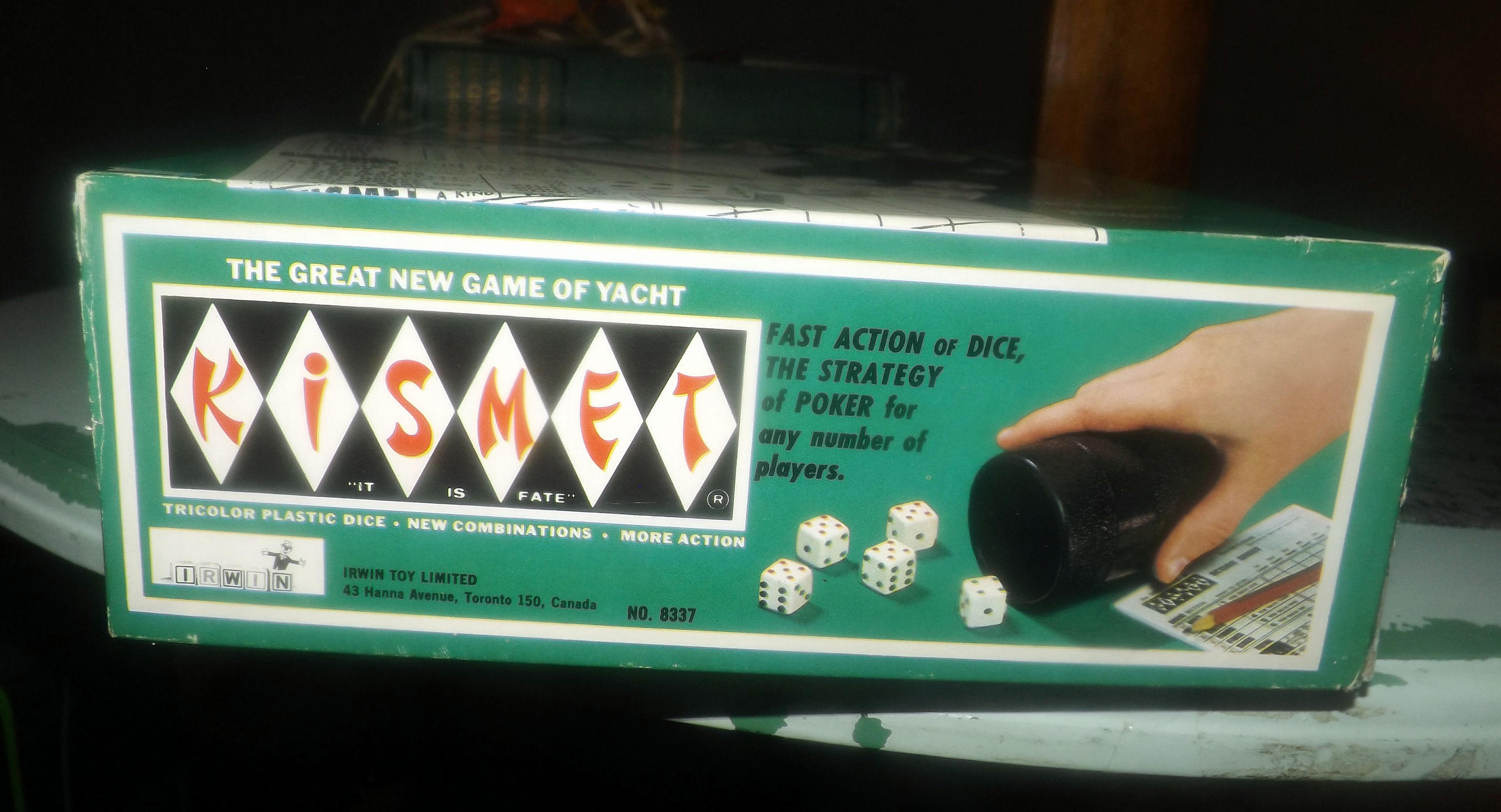 Vintage (1964) Kismet dice yacht game published in Canada by Irwin
