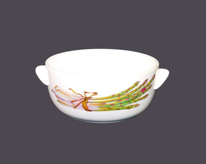 Royal Worcester Evesham M handled open casserole dish made in England. Asparagus, artichoke.