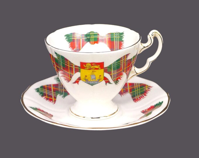Vintage Adderley New Brunswick Tartan bone china Cup and Saucer. Canadiana.